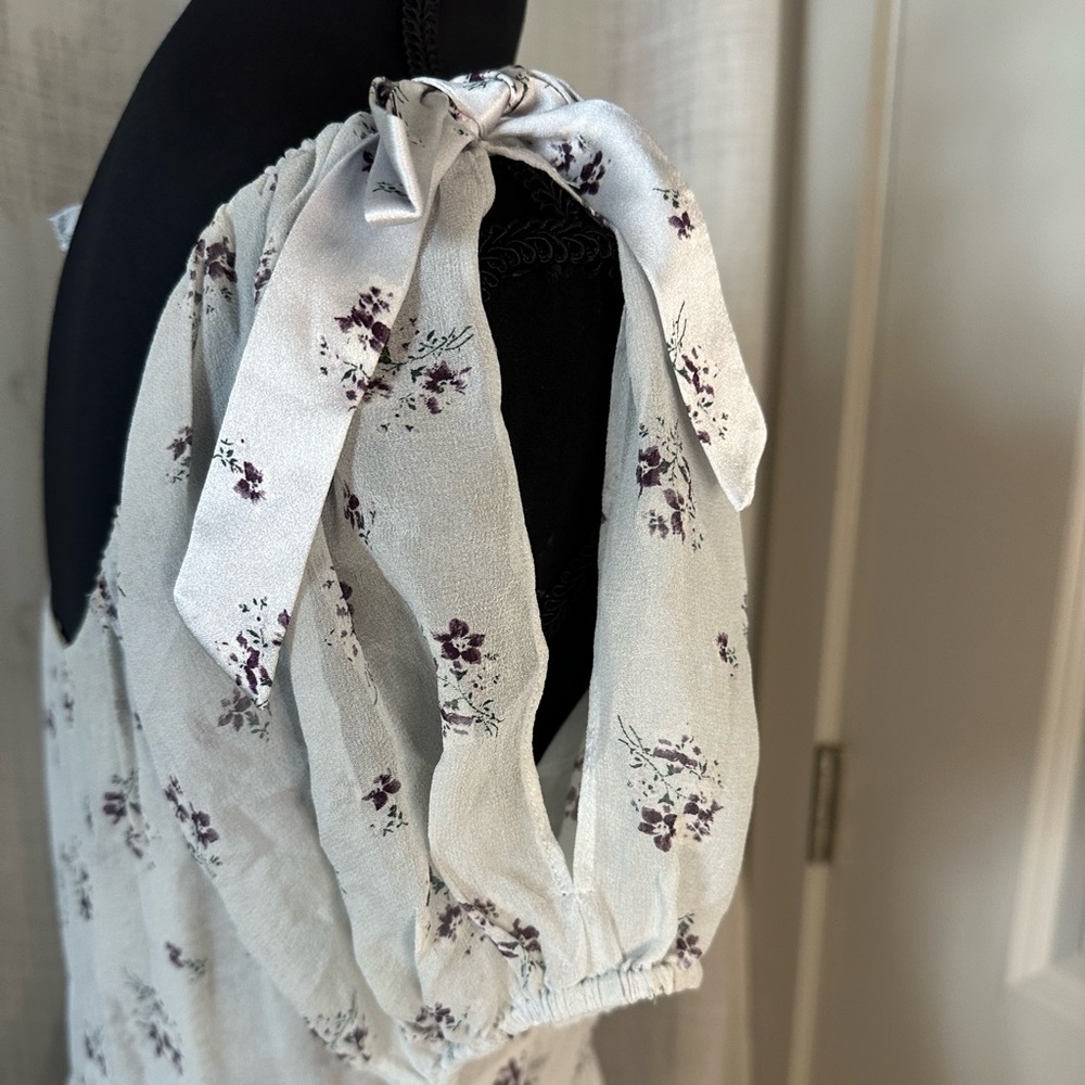 LOVESHACKFANCY lavender purple floral peasant dress size 2 - Picture 4 of 9